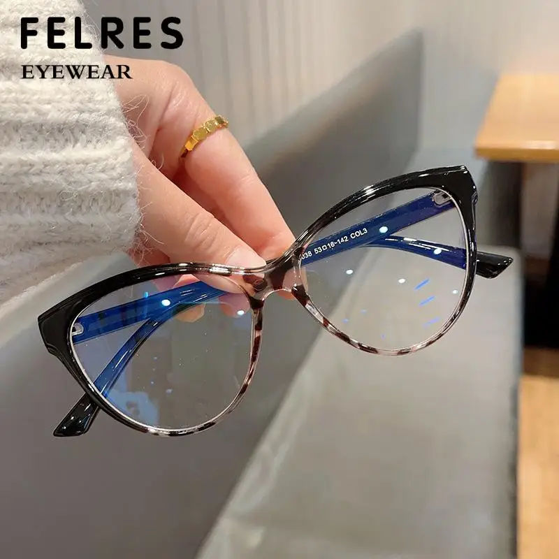 Anti Blue Light Reading Glasses For Women Men Retro Simplicity Cat Eye Clear Pink Computer Glasses Ultralight Hyperopia Eyewear