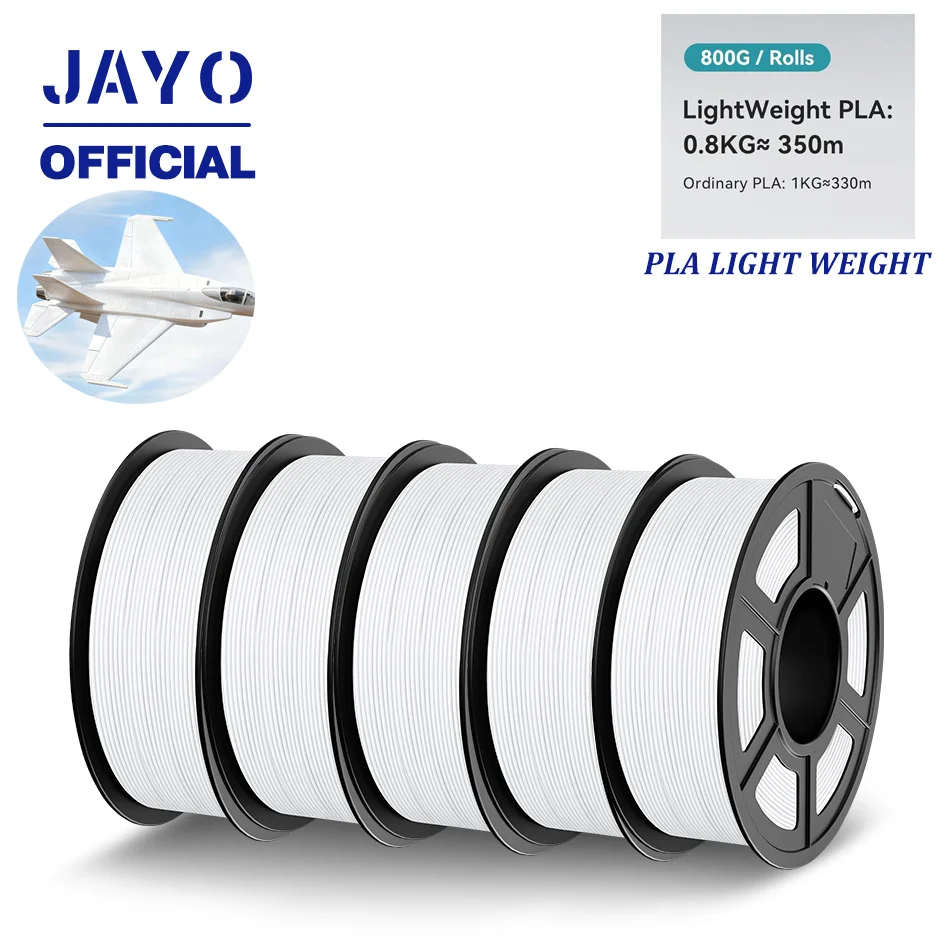

JAYO LW-PLA Filament 1.75MM 350M/Roll Light Weight PLA 3D Printer Filament Suit Most 3D Printers Low-Density Active Foaming