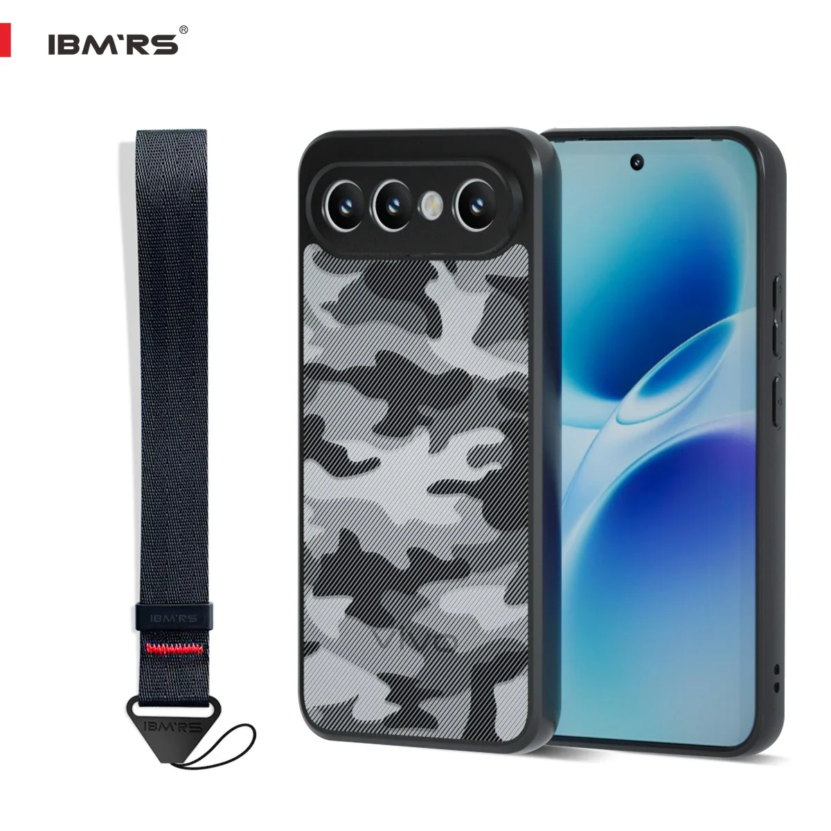 

Compatible with VIVO S50 Pro mini and X300 FE 5G, Trendy Camo Armor Case with Detachable Lanyard