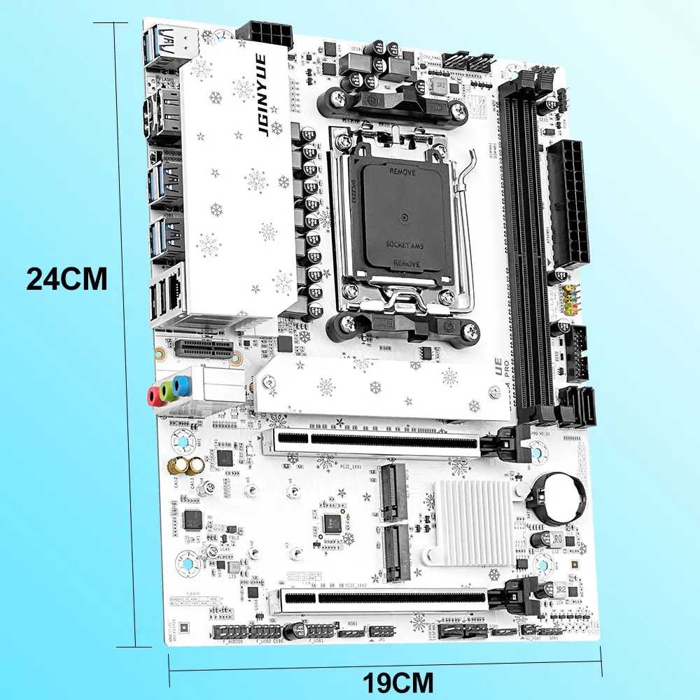 JGINYUE B850M PRO Gaming Motherboard AM5 Ryzen 9000/8000/7000 Series DDR5 7200 (OC) MHz  Micro ATX Motherboard M.2 SATA3 NVME