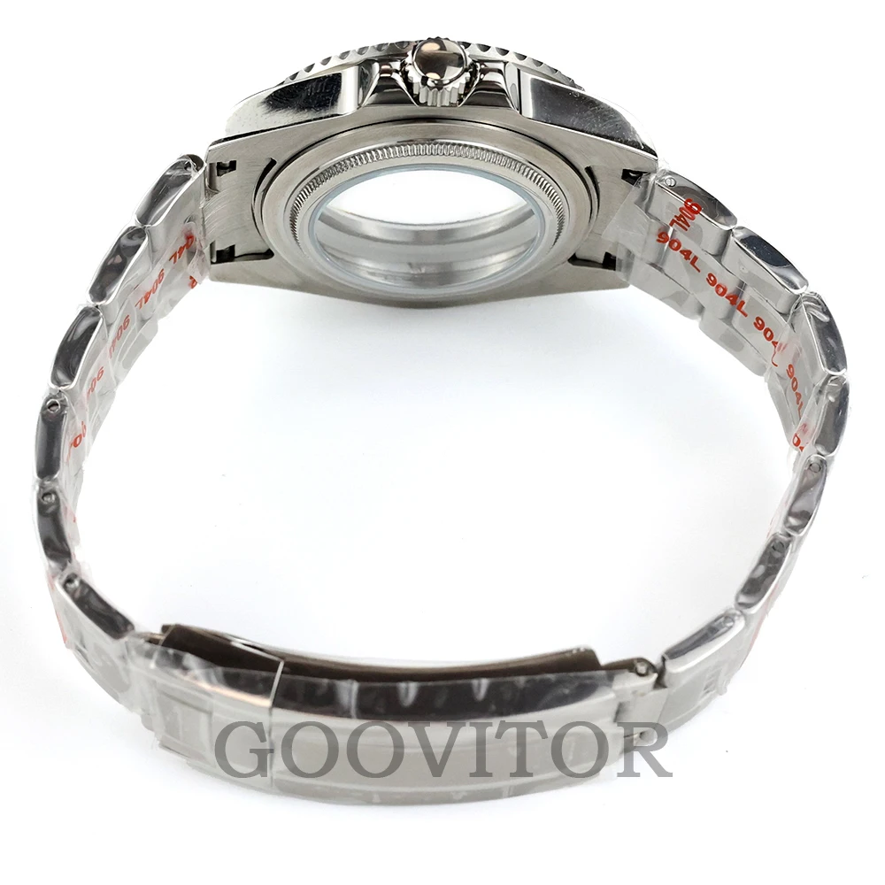 Watch Case Silver 40mm Fit Seiko nh35 nh34 nh36 nh38 Movement Solid Stainless Steel SUB Case Waterproof Brushed Oyster Bracelet image 5