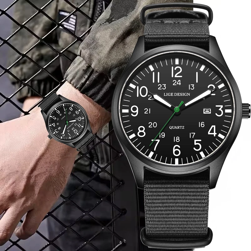 

LIGE Luxury Design Men Watch Fashion Sports Waterproof Watches for Men Casual Analog Quartz Wrist Watch Men Relogios Masculino
