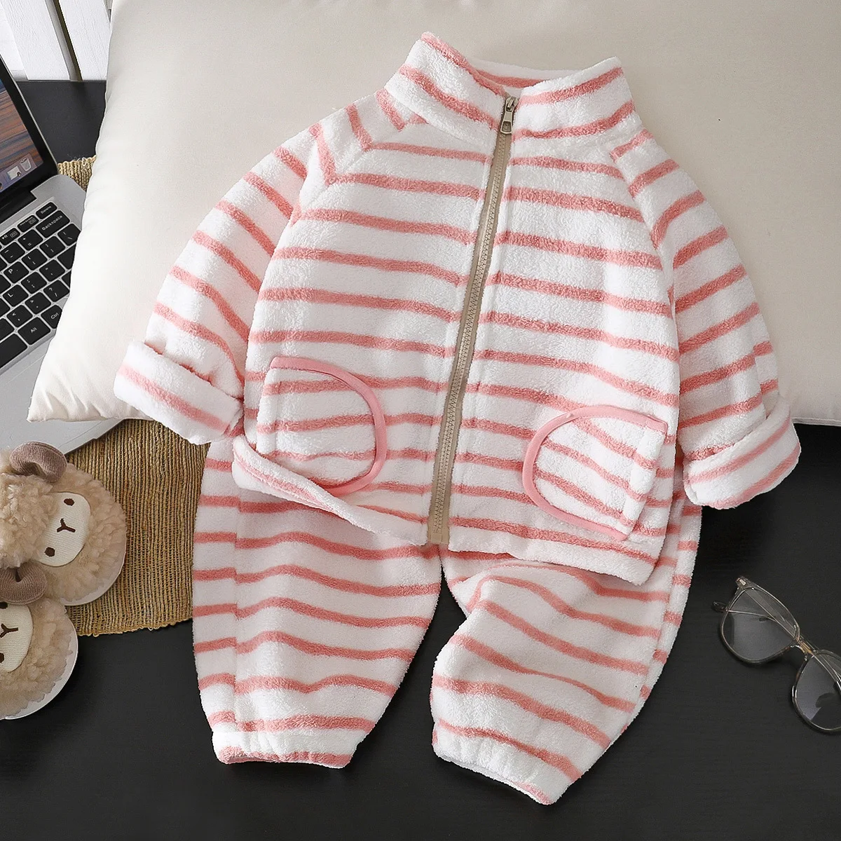 Winterse gestreepte koraalflee - Toddler Boy Winter Fleece Jacket recensie en prijs