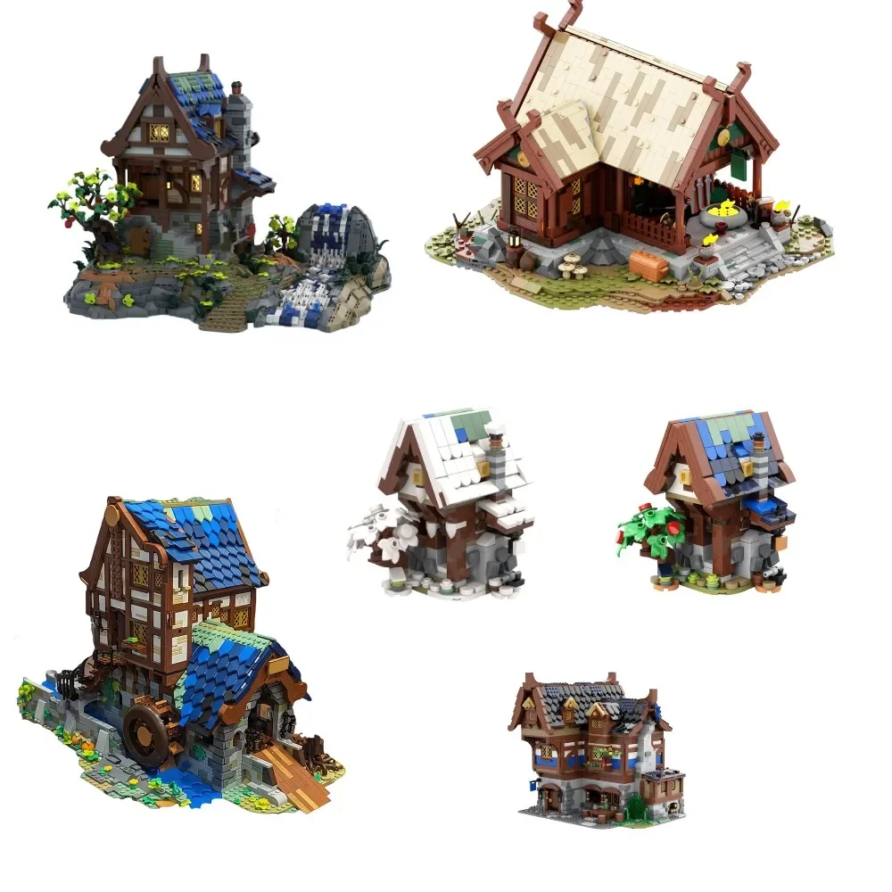 Moc mittelalter liche Architektur Schmied Modell Bausteine Rohan Schmiede Haus Sägewerk Ziegel Sammlung Spielzeug Kinder Geschenk