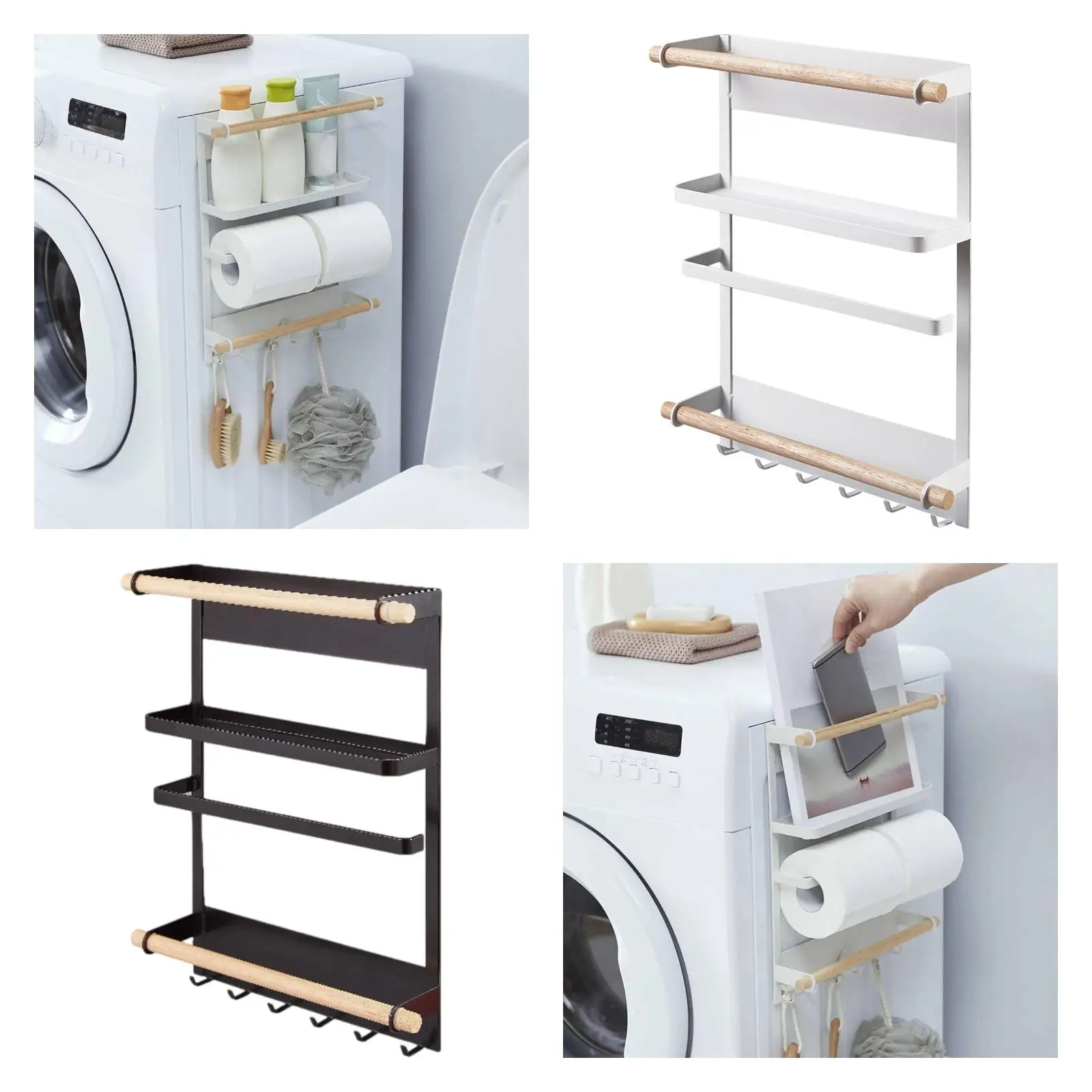 

Magnetic Spice Rack with Hook Sturdy Multipurpose Space Saving Magnetic Fridge Shelf Refrigerator Organizer Kitchen Storage Rack