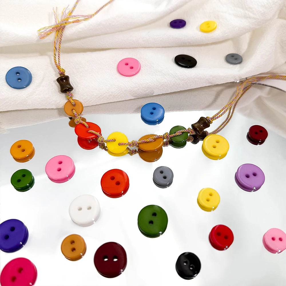 

10/100pcs Mixed Colors Resin Buttons with 2 Holes 1.15/1.25/1.5cm Durable Easy to Use for DIY Jewelry Crafts Materials Wholesale