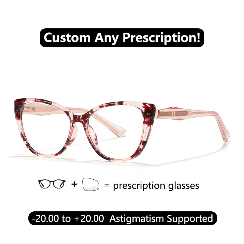 

Red Optical Glasses with Prescription Woman Eyeglasses Anti Blue Light Computer Glasses Photochromatic Sunglasses with Diopters