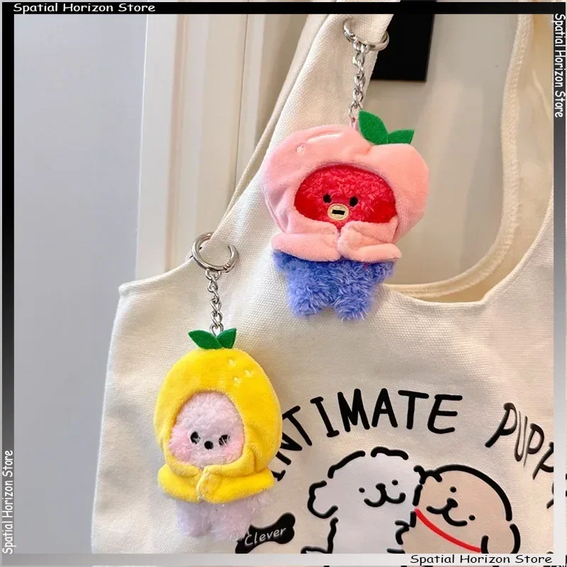 Mini Llavero de Peluche de Animales, Serie de Colgantes de Peluche con Cabeza de Fruta, Lindo Colgante de Peluche de Dibujos Animados TATA para Bolsos, Accesorios, Regalo de Cumpleaños