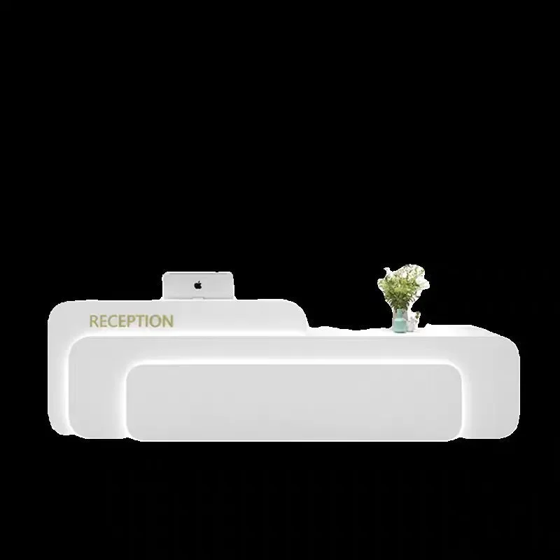 Modern Light Luxury Reception Desk Multifunctional Front Counter for Hotel Office Salon Bar Simple Design