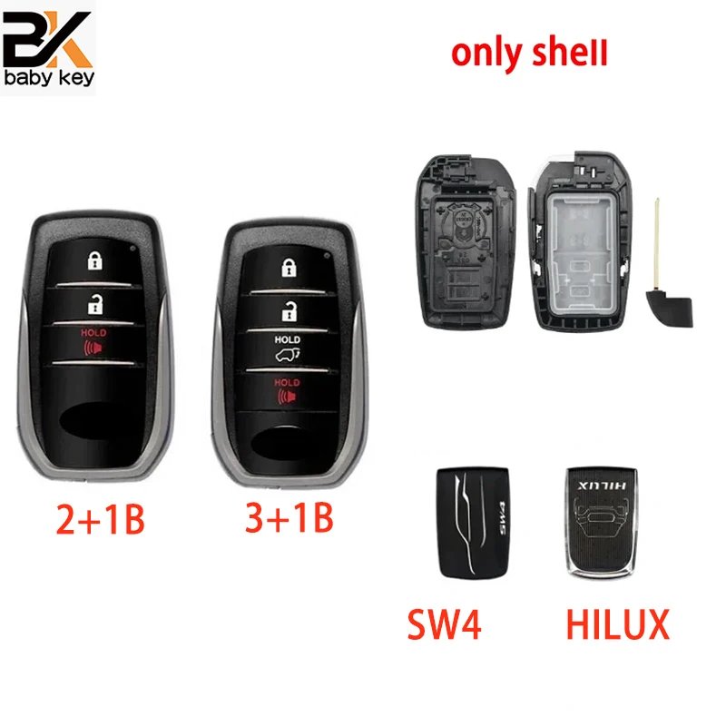 BB Key Shell for Toyota Camry Cruiser RAV4 Avalon Corolla Smart Remote Car Key Shell 0020 Board KD VVDI J518