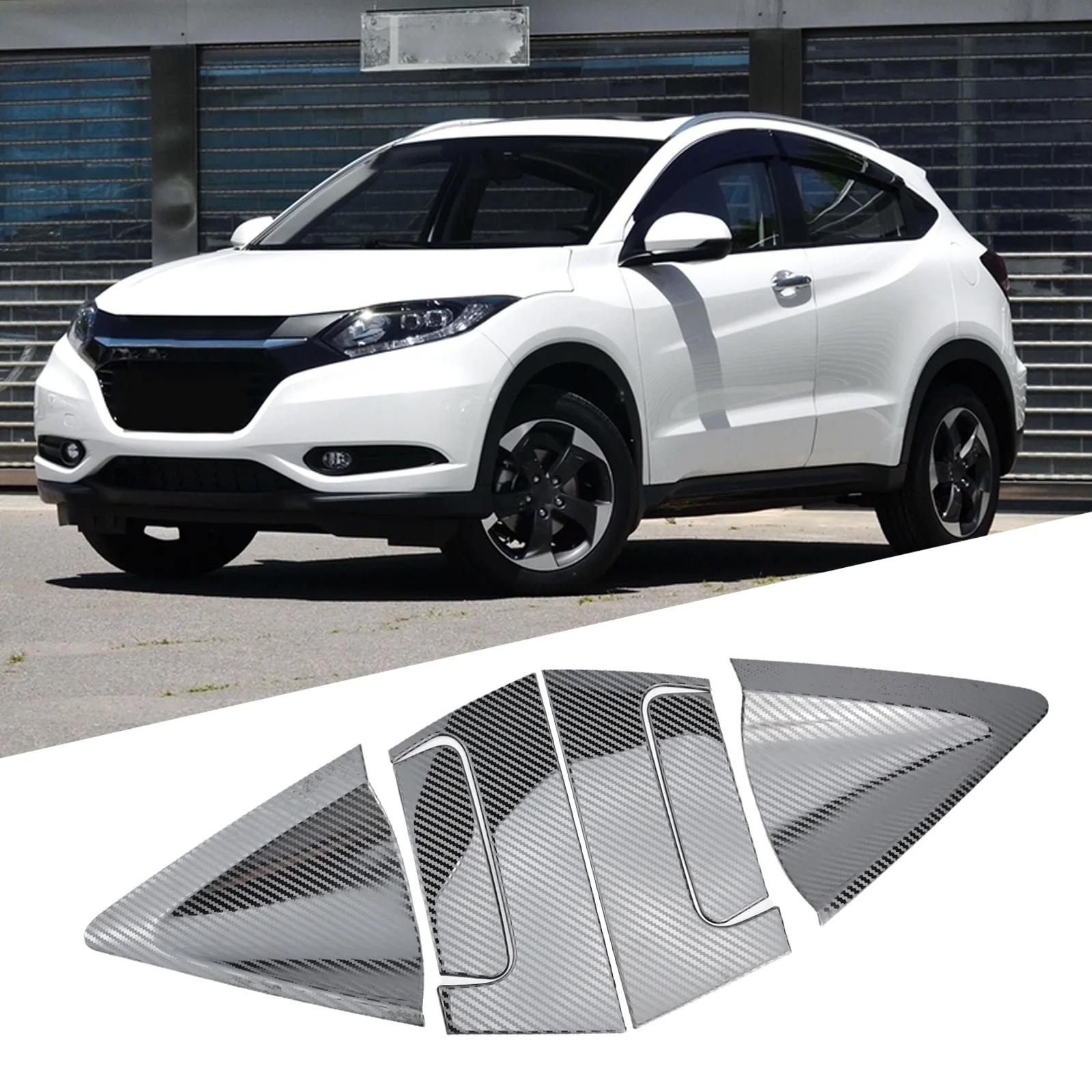 أدوات الديكور قذيفة أنيقة أنيقة تقليم مقاومة للأشعة فوق البنفسجية مقاومة الطقس ABS الظهر مريحة لهوندا HR-V HRV #2