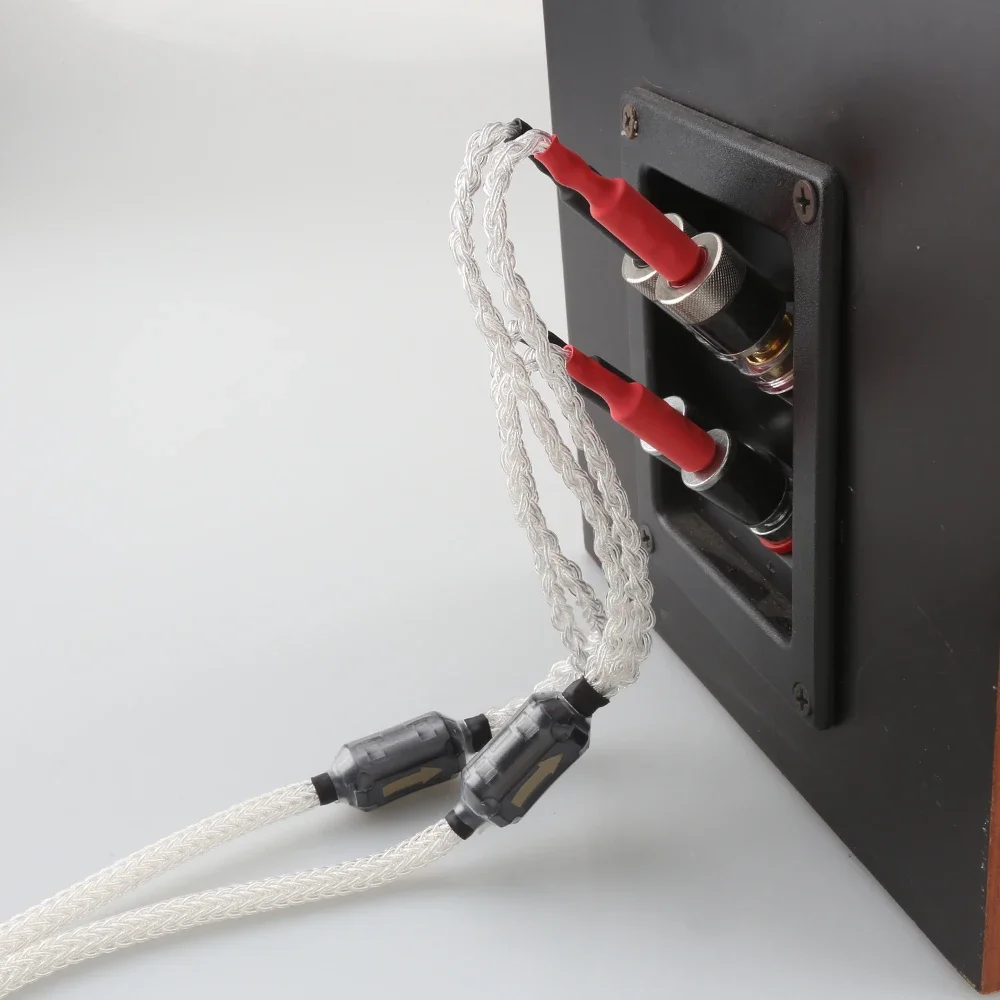 16코어 순은 소프트 스피커 케이블 한 쌍 Viborg 순수 구리 바나나 플러그 HIFI 스피커 오디오파일 사운드 시스템