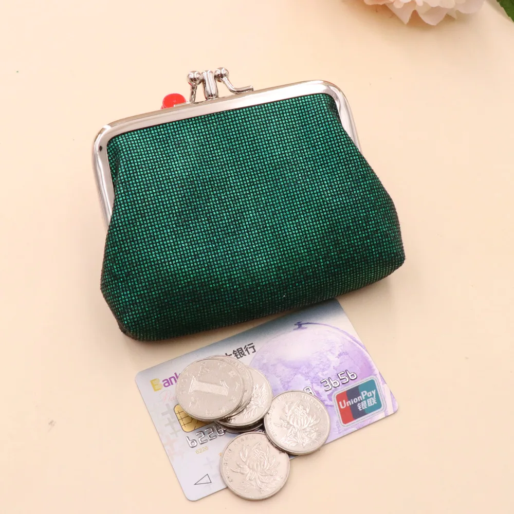 Glitter Short Purse Women Double Layer Women Wallets Short PU Leather Coin Purse Mini Wallet Retro Coin Purse for Women Wallet