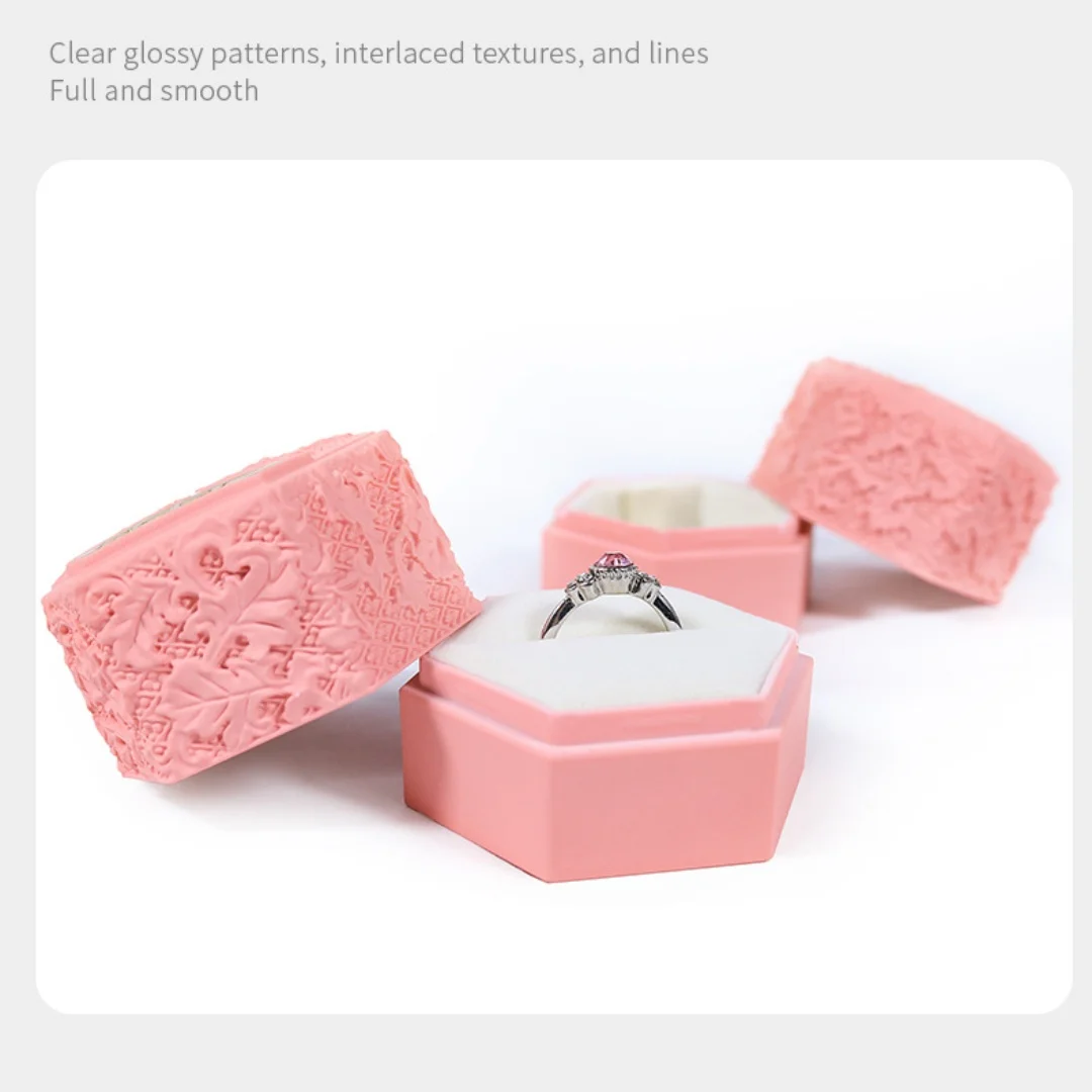 1 Pcs Hexagonal Jewelry Box Embossed Touch Lacquer Jewelry Box Ring Box Earrings Box Necklace Box Jewelry Gift Packing Box