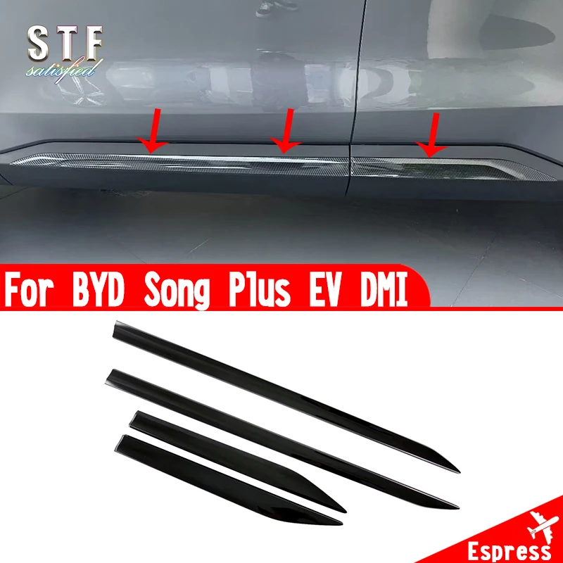 ABS Side Door Body Molding Moulding Trim Car Accessories Stickers For BYD Song Plus EV DMI 2022 2023