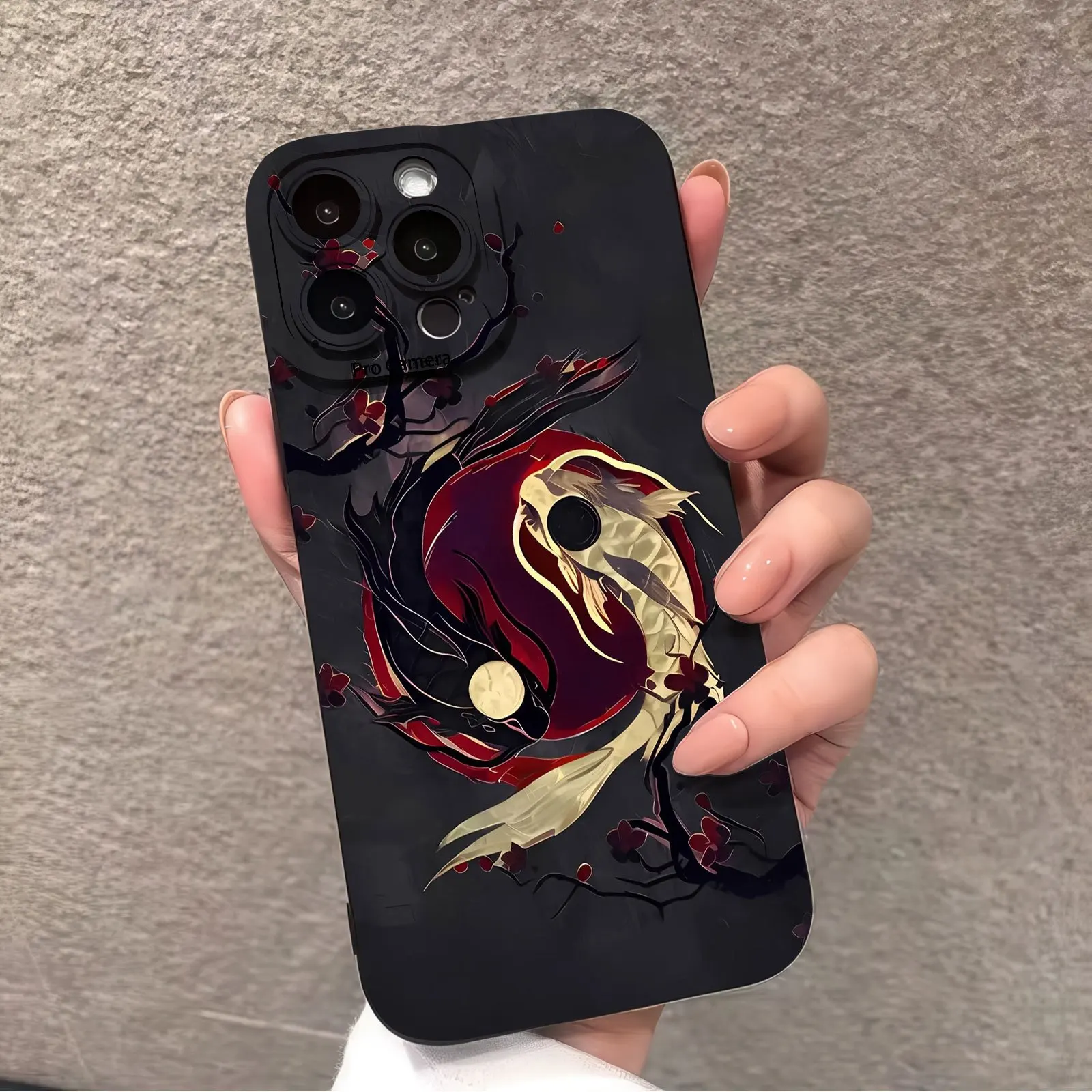 

Дизайн чехла для телефона с рыбой Инь-Ян для iPhone 17, 16, 15, 14, 13, 12, 11 Pro/Max/Plus, противоударная задняя крышка с защитой от отпечатков пальцев