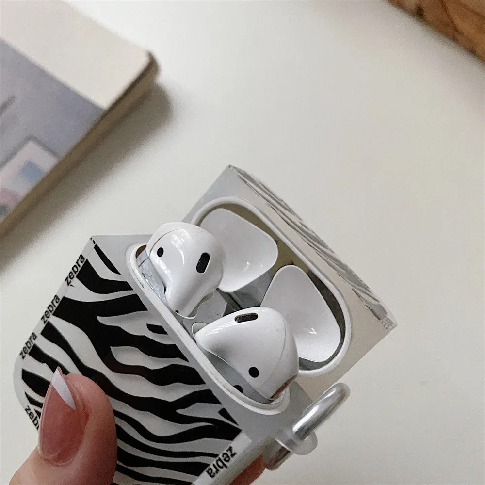 Ins Zebra Cow Design Transparent Case Funda For Apple AirPods 1 2 3 Case Wireless Earphone Accessories Cover For Airpod Pro Case