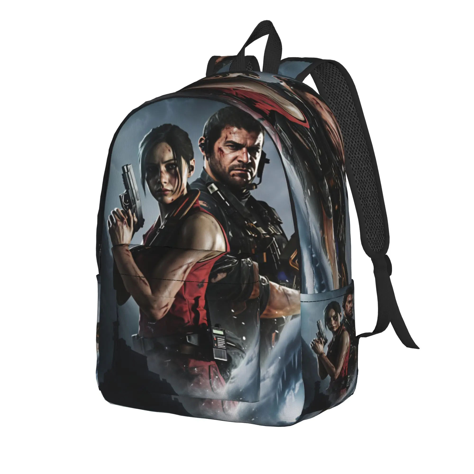 Chris Redfield Resident Evil Backpack  Unisex Polyester College Backpacks Lightweight Leisure School Bags Rucksack