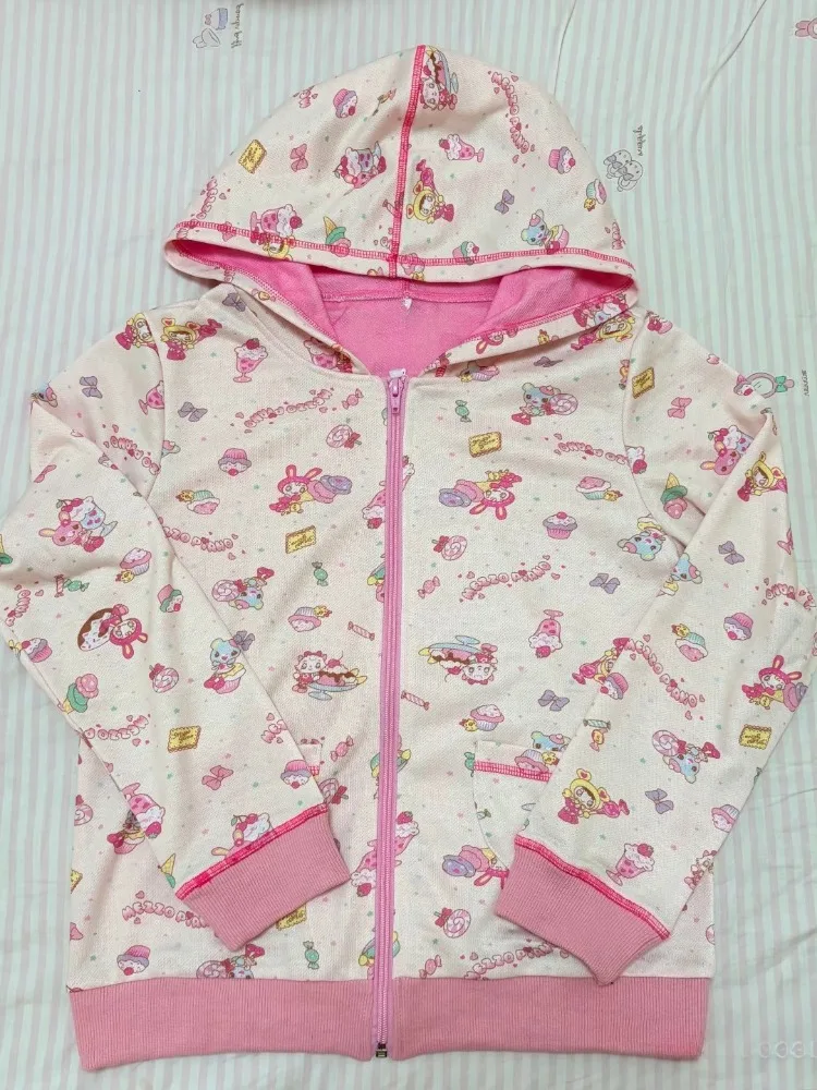 Felpe con cappuccio con stampa di coniglio simpatico cartone animato giapponese Kawaii da donna Felpe con cappuccio Casual Grunge Lolita Giacca con cappuccio rosa preppy causale