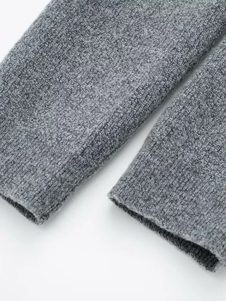 Fashion Solid Color O-neck Knitted Coat Women 2023 Autumn Winter Loose Warm Long Sleeve Single Breasted Coats Female Streetwear