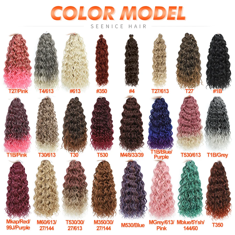 Afro Curls Deep Wavy Twist Crochet Hair Extensions 18-24Inch Ombre Green Pink Water Wave Synthetic Curly Braiding Hair for Women