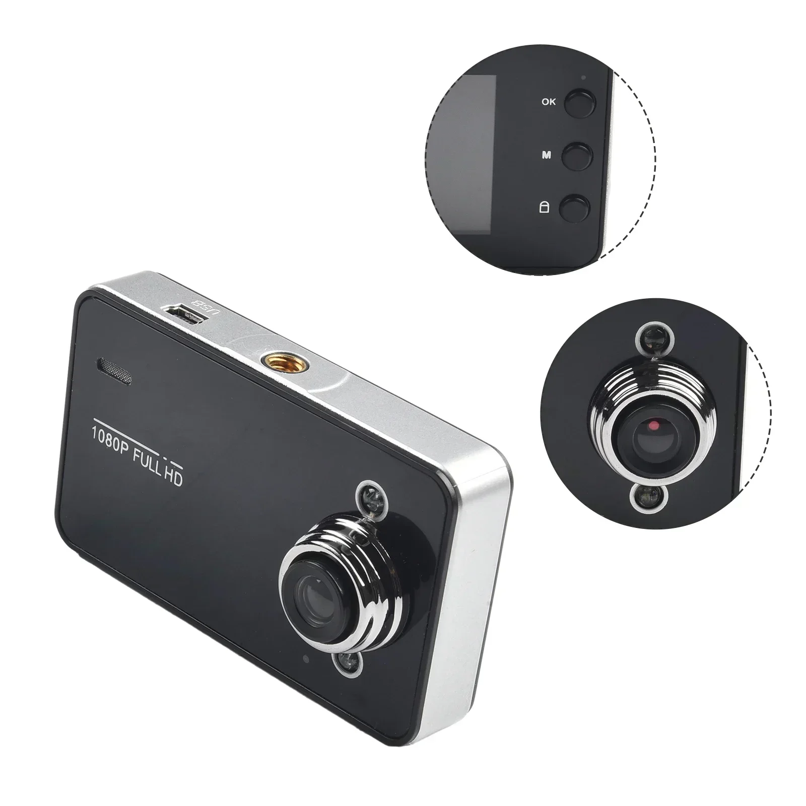 Night Vision Car DVR Recorder 1pc USB/AV Port NTSC/PAL Video Output Suction Cup Stand Mount Car Video Recorder