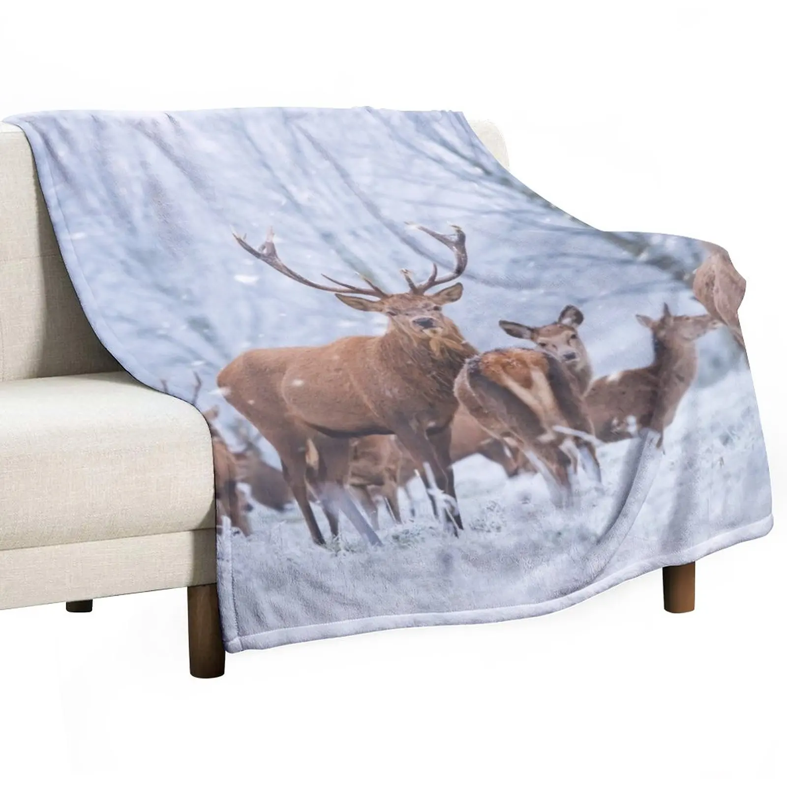 

Narnia red deer family Throw Blanket sofa bed Bed linens Sofas Decorative Bed Blankets