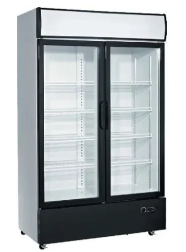 360L single-door Beverage convenience store display cabinet air-cooled beer cabinet black freezer fresh-keeping 110V