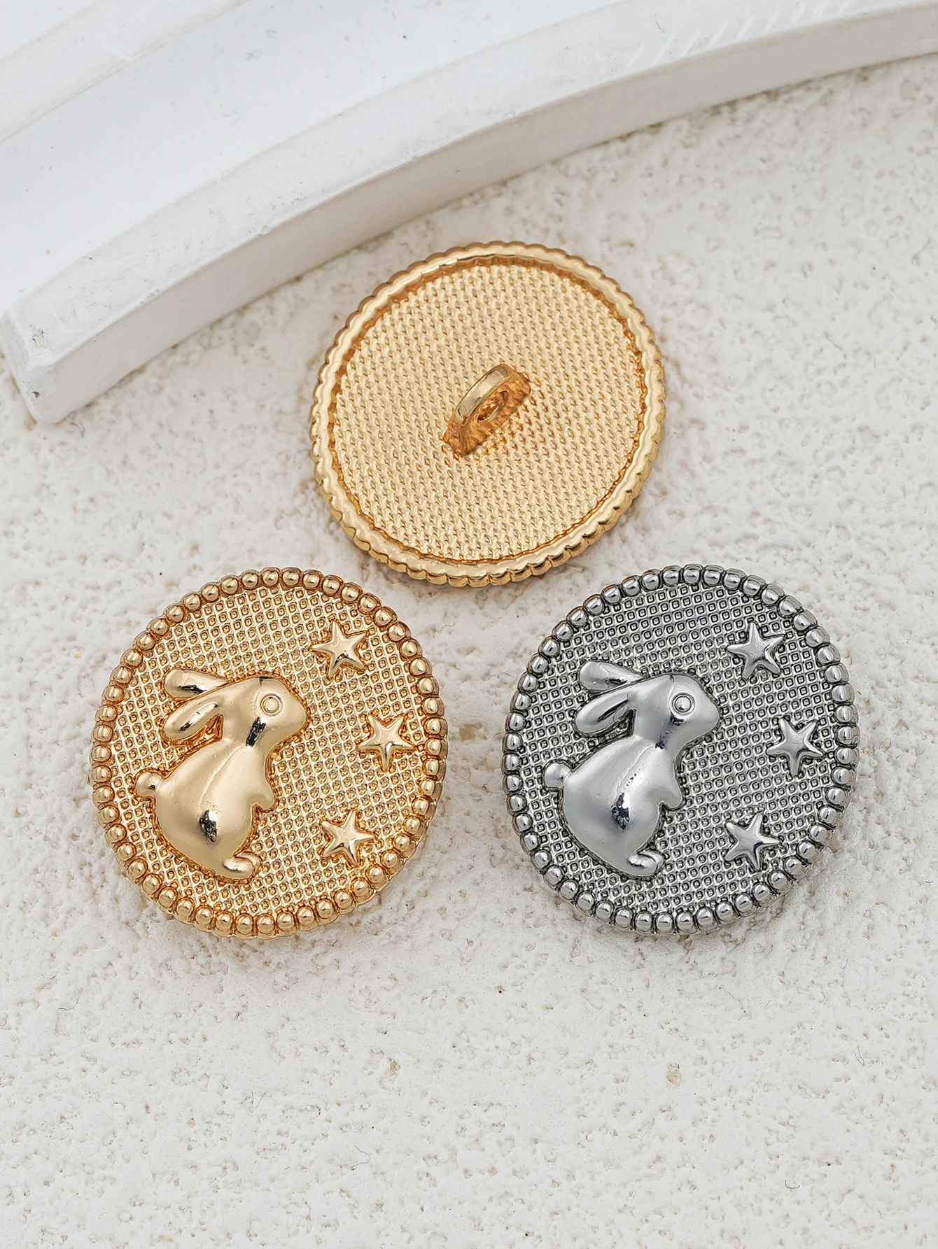 8pcs/Pack Striped Bunny Cottagecore Metal Shank Buttons for Children's Clothing Shoes Bags Accessories DIY Crafts Sewing Tools - view 4