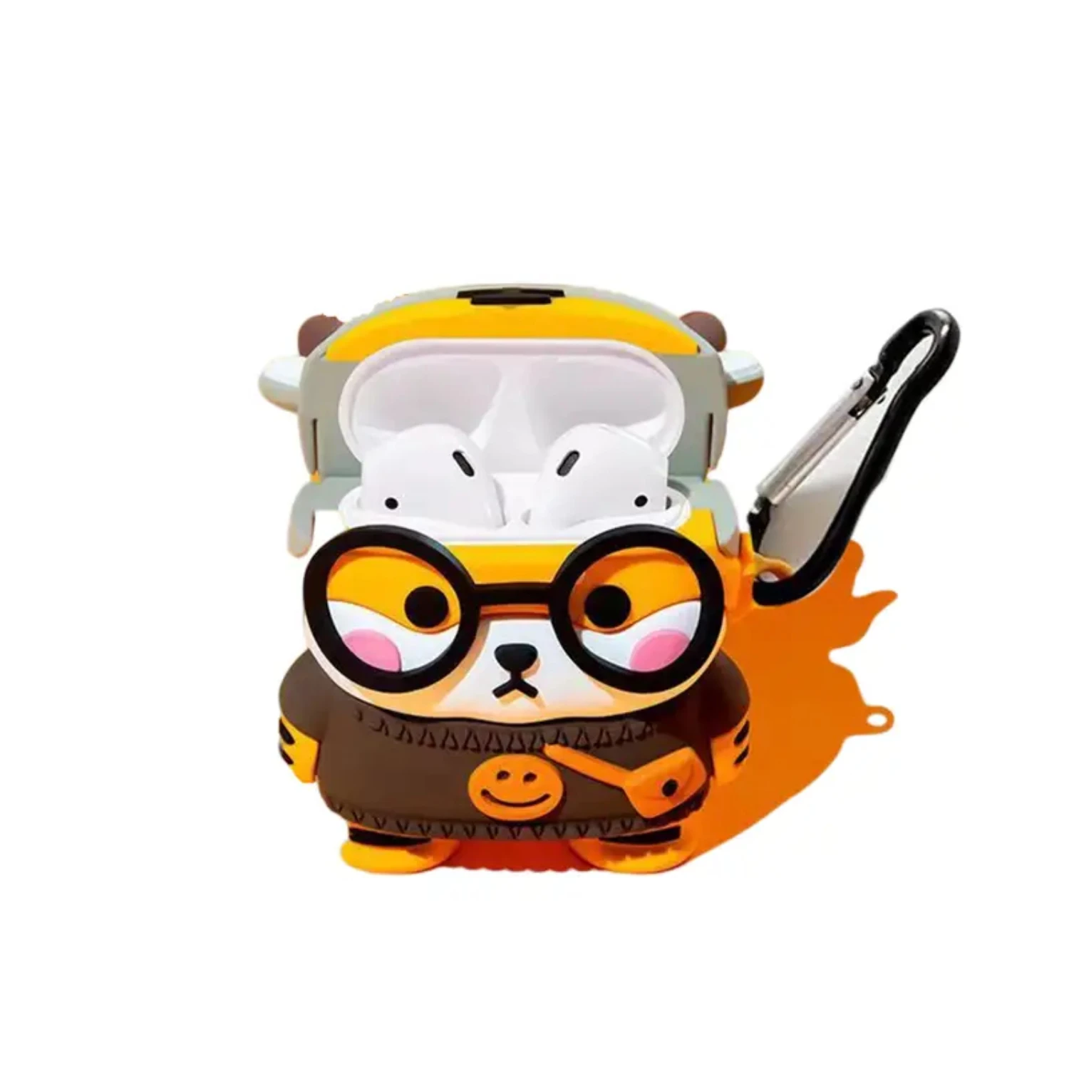 

1pc Creative Glasses Bag Tiger Shape Design Shell Transparent Wireless Earphones Protection Cover For Airpods 1/2/3 Pro