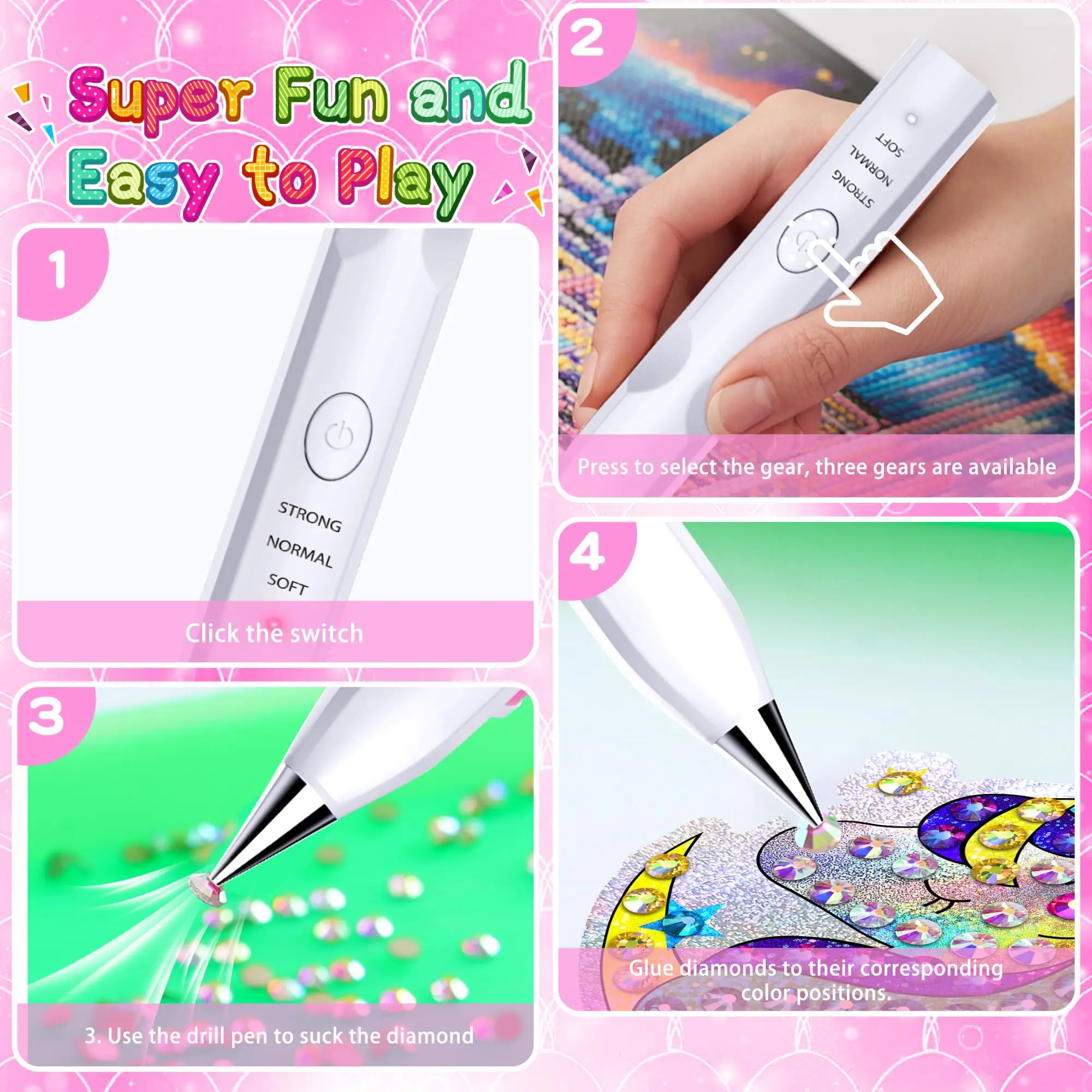 Rechargeable Art Tool Ergonomic Electric Art Pen Vacuum Painting Pen Wax-Free Lightweight Pen For Art Creation Diy Crafting