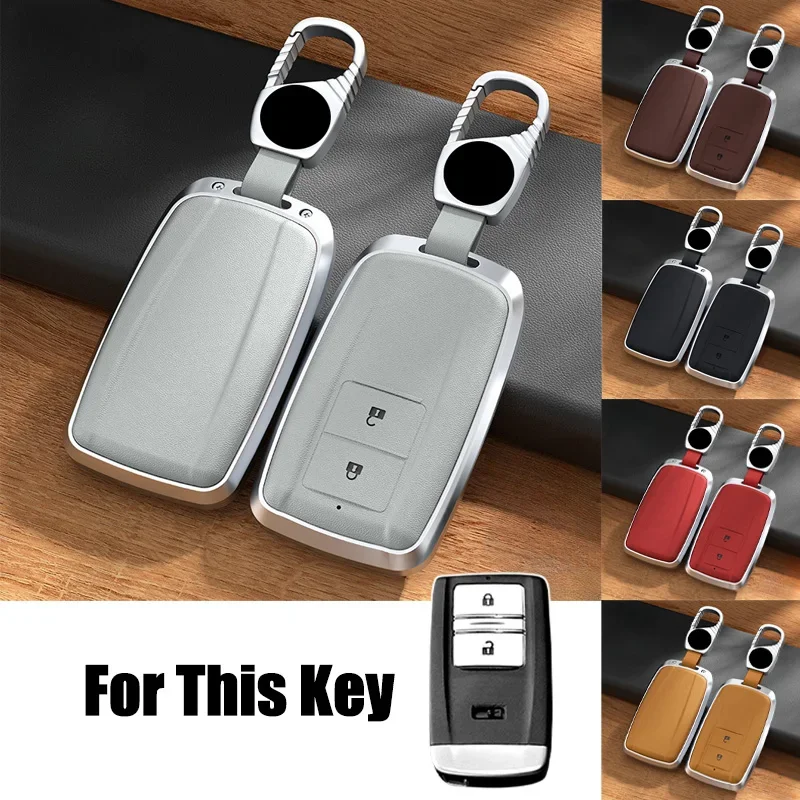 Aluminum Alloy Leather Car Remote Smart Key Case Cover Holder Bag With Keychain For ACURA TLX ILX RLX RDX MDX