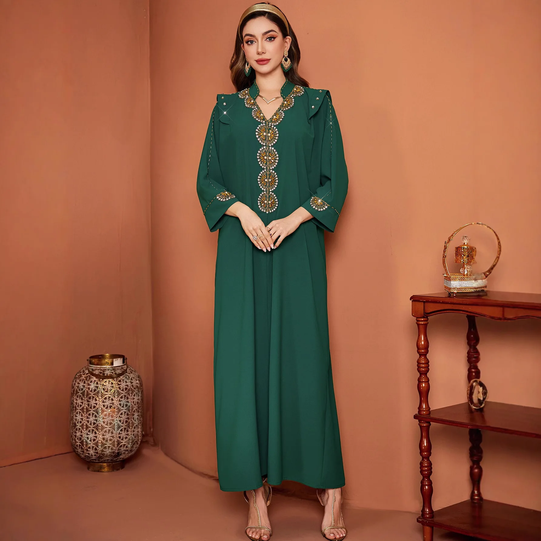 

Женское платье Абая, вечерние платья для вечеринок, Джалабия, длинный халат с бриллиантами, Рамадан, мусульманское марокканское платье, Дубай, Абая, кафтан, ислам, арабские платья