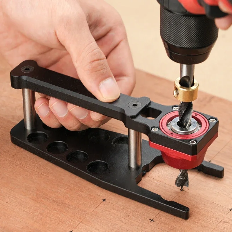 Woodworking Flat Punch Set Precise Positioning Hole Auxiliary Tool Professional Portable Manual Wood Drilling Accessories Kit