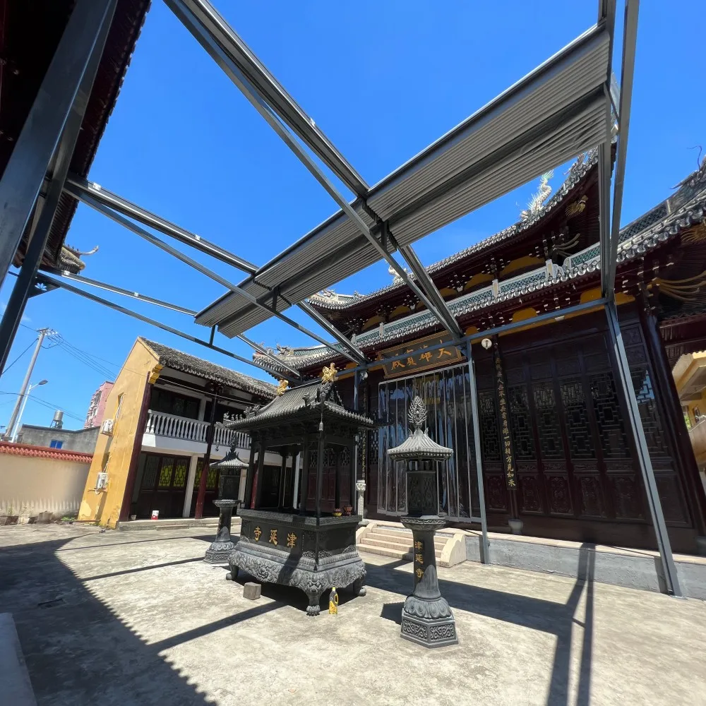 Retractable Roof Outdoor Waterproof PVC Aluminum Motorized Electric Canopy Folding Roof Patio Sun Shade Automatic Balcony Remote
