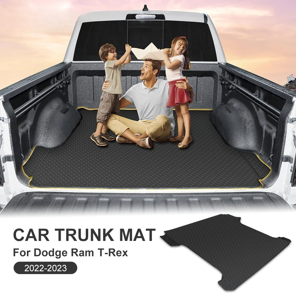 

Задний коврик в багажник автомобиля для Dodge Ram T-Rex 2022 2023, поднос багажника, коврик для хранения, коврики для хранения, защитный чехол, автоаксессуары, замена