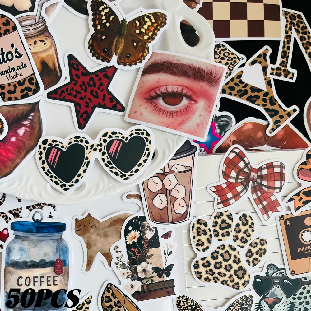 50pcs Fashion Girl Stickers for Personalized DIY Scrapbooking, Diary, Phone Case, Laptop, Water Bottle Waterproof Decorative
