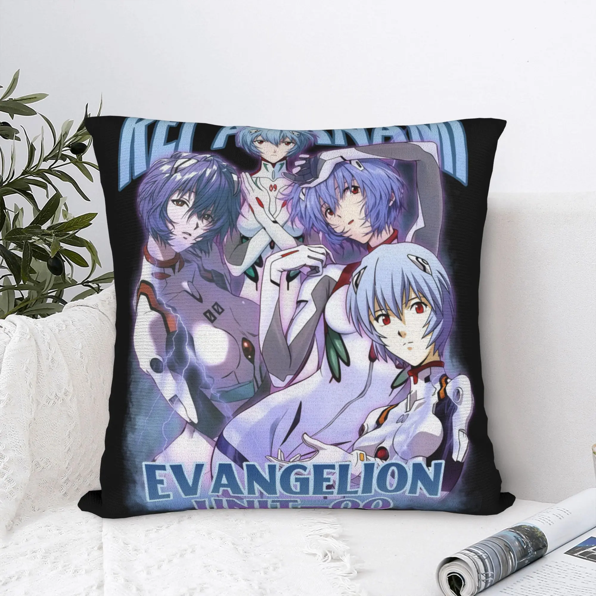 Fashion Neon Genesis Evangelion EVA Anime  Cushion Covers 45x45cm Soft Japanese Throw Pillow Case for Sofa Car Square Pillowcase