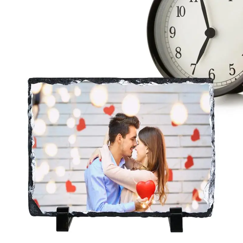 Sublimation Slate Blanks Heat Transfer Rock Photo Frame Suitable for Desktop Home Decorations and Souvenir DIY Gift for All