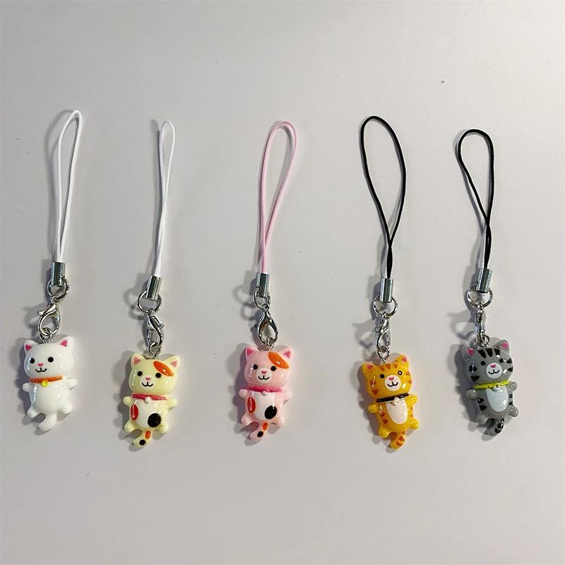 

Cell Phone Keychain Cat Pendant Phone Lanyard Anti Lost Doll Keyring Jewelry Y2K Handbag Backpack Cat Key Ring