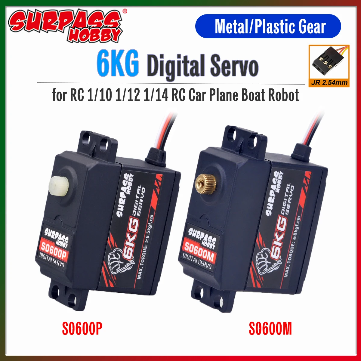 Surpass Hobby 6KG Digital Servo S0600P/S0600M Metall/Kunststoff-Getriebe für RC 1/10 1/12 1/14 Auto Flugzeug Boot Smart Roboter Teile