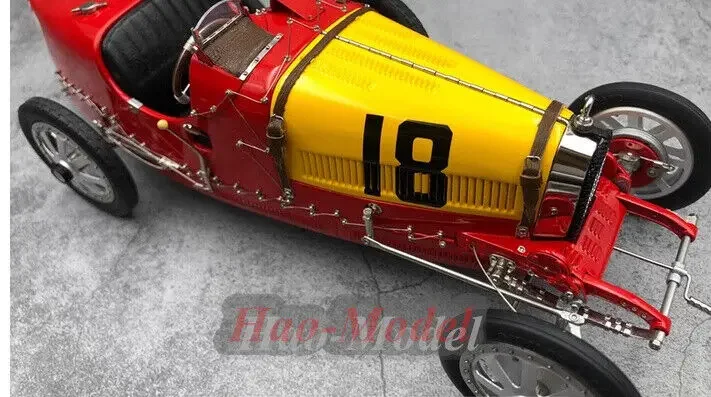 CMC 1/18 Per Bugatti T35 # 18 1924 Modello di auto in lega Giocattoli per bambini Ragazzi Regali di compleanno Simulazione Hobby Display Collezione Rosso giallo