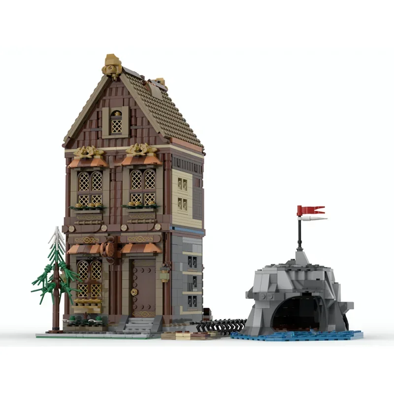 Street View Model Moc Building Blocks Viking Shop Model Technology Modular Brick DIY Assembly Construction Toy Holiday Gifts