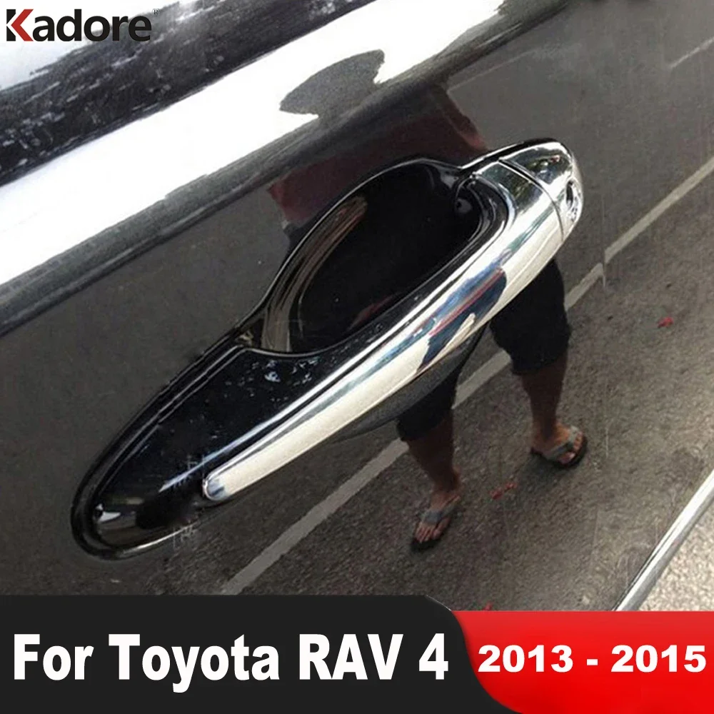 

Door Handle Cover Trim For Toyota RAV4 RAV 4 2013 2014 2015 Chrome Car Side Door Handle Catch Cap Molding Overlay Accessories