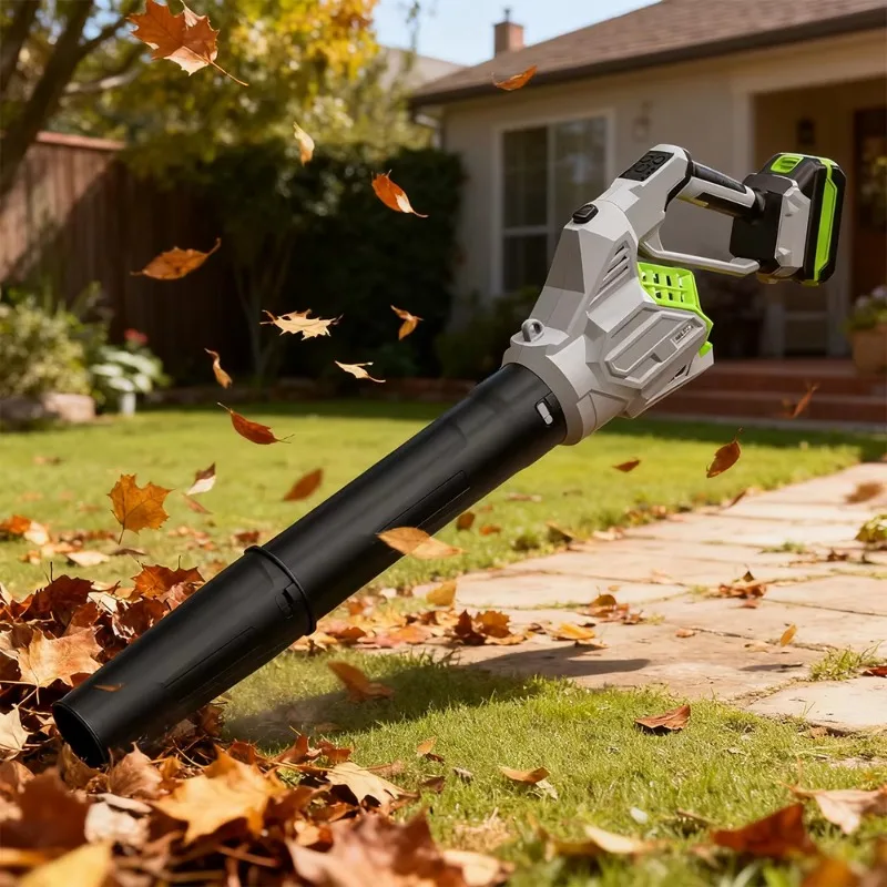 

Промышленная бесщеточная аккумуляторная воздуходувка 21В с поворотной рукояткой, регулируемой скоростью, легкая, с литиевой батареей 1500 мАч