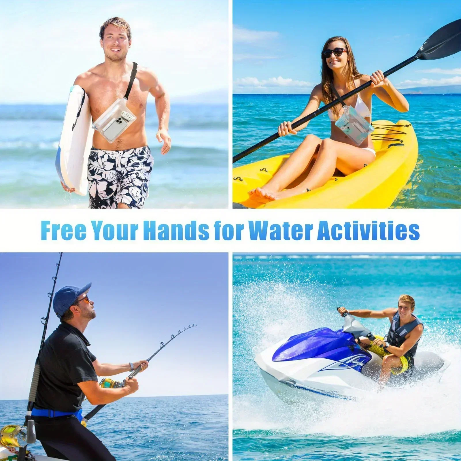 Water Sports PVC Waist Bag Belt-attached Phone Passport Wallet Pouch, Buoyant Transparent Bag for Travel Beach Swimming Kayaking image 6