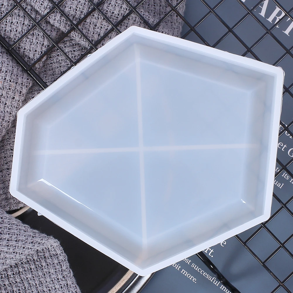 Tray Coaster Silicone Mold DIY Geometric Round Square Heart Hexagon Coaster Storage Plate Epoxy Resin Mold Home Decor