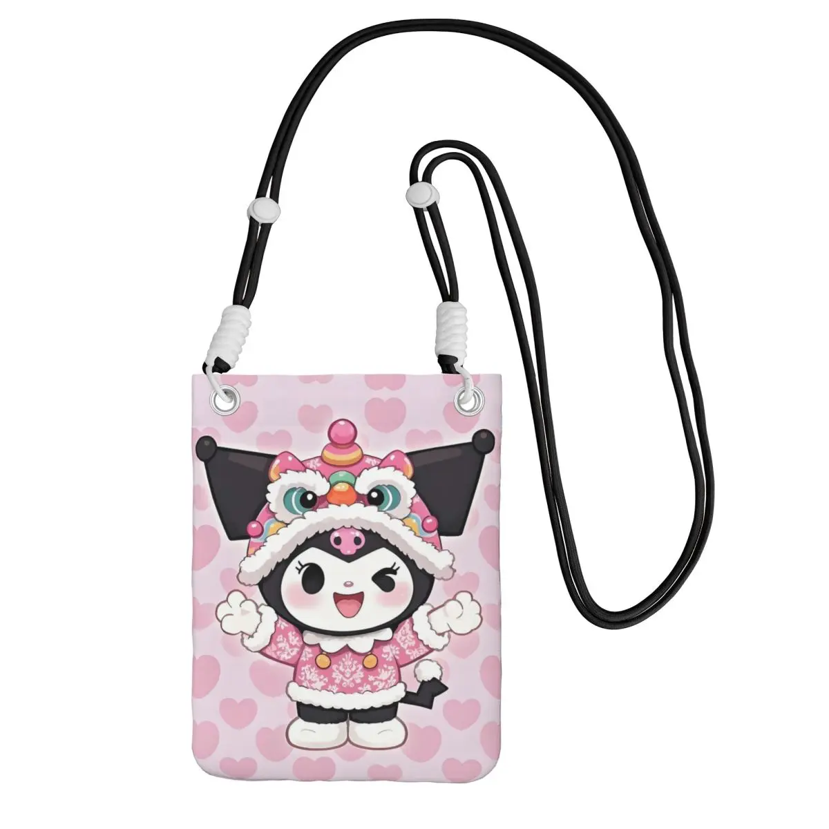 

Custom Kuromi Carry A Mobile Phone Bag Diagonally Men Women Fashion Little Devil Mobile Phone Bag for Hiking Phone Money Pouch