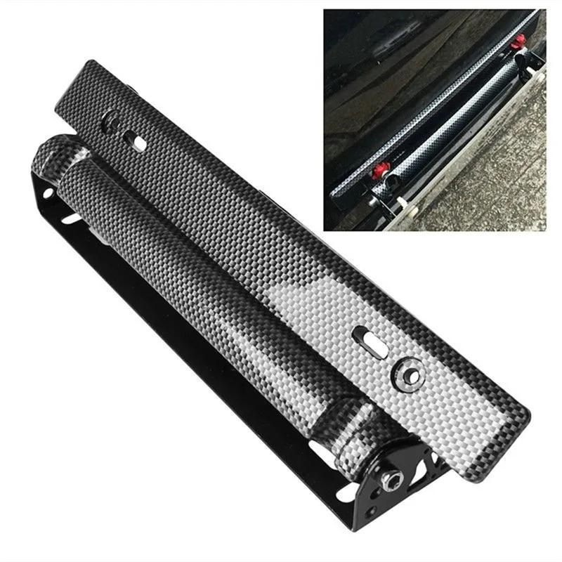 Car-styling Universal Adjustable Auto Mount Bracket Car License Plate Frame Holder Carbon Fiber Racing Number Plate