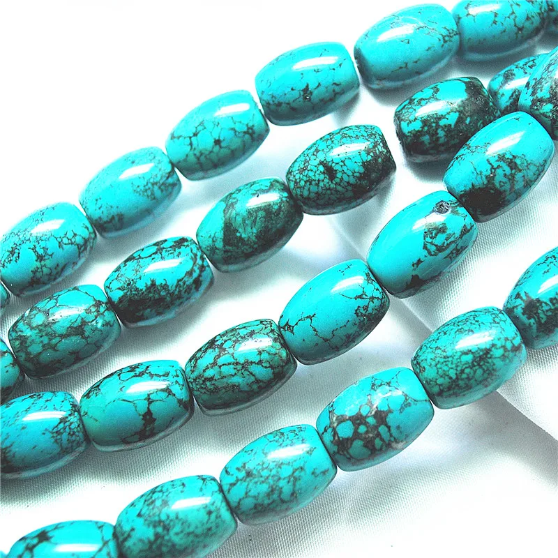 1 سلاسل حار طبيعة الفيروز حجر سلاسل طبل شكل 13X18 مللي متر DIY بها بنفسك صنع المجوهرات أجزاء جيدة بالنسبة لك